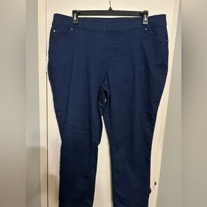 Size 20W women’s pull on denim pants. Navy blue